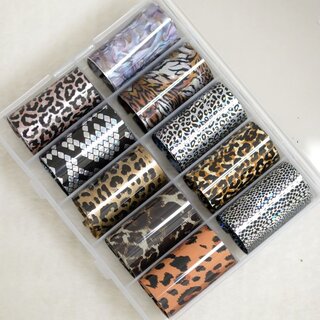 10x Nailart Transfer Folie in Box #60