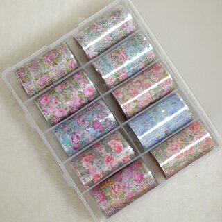 10x Nailart Transfer Folie in Box #29