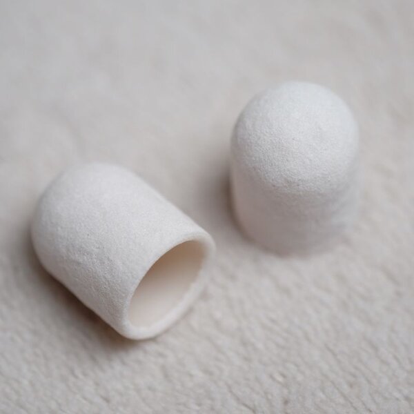 2x Pediküre Schleifkappe 13mm / Weiß
