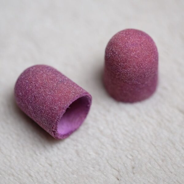 2x Pediküre Schleifkappe 13mm / Purple