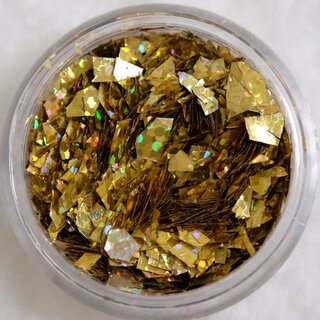 Nail Art Glitter Flakes 09 - Holo Gold