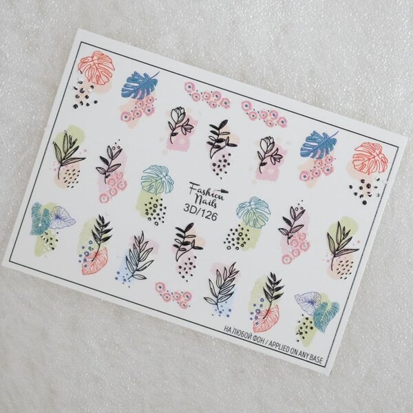 Fashion Nails Nail Wraps 3D  126