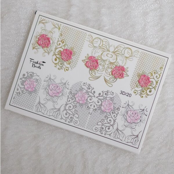 Fashion Nails Nail Wraps 3D 20