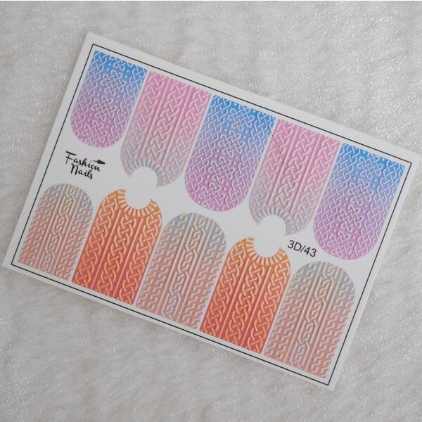 Fashion Nails Nail Wraps 3D-43