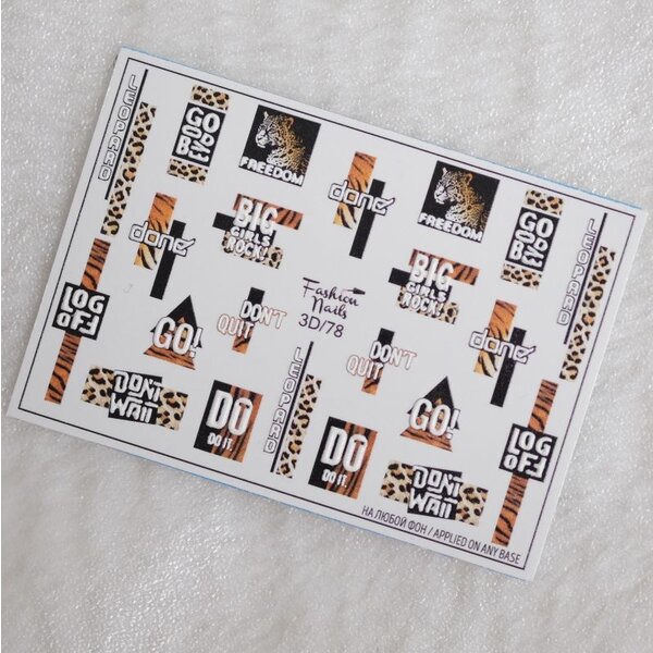 Fashion Nails Nail Wraps 3D 78