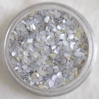 Nail Art Muschelsplitter 15) silbergrau