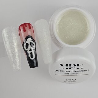 UV Gel nachtleuchtend mit Glitter