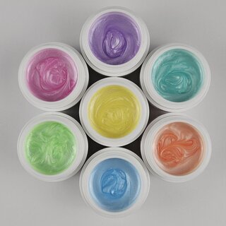 7x Farbgel Pastell Metallic im Set