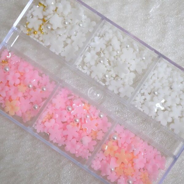 MPK Nails® Nailart Overlays Blumen rosa / weiß
