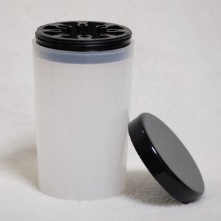 Reinigungsdose mit Pinselaufnahme, schwarzer Deckel