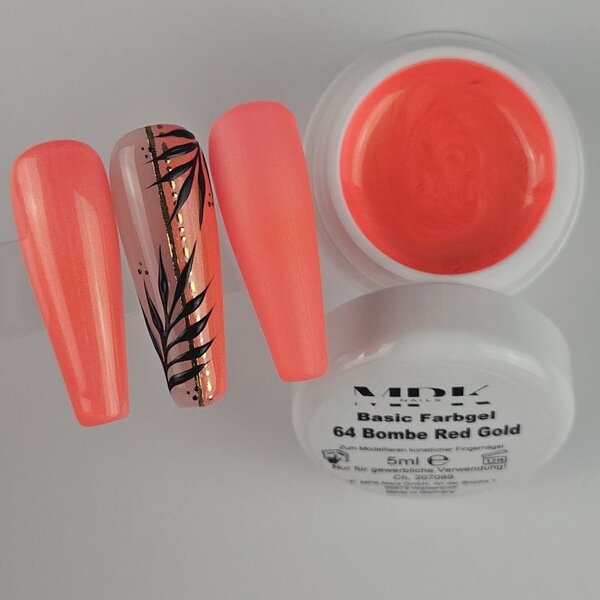MPK Nails® Basic Farbgel 64 Bombe Red Gold