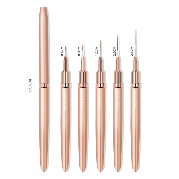 MPK Nails® Nail Art Liner, 5er Set rosè