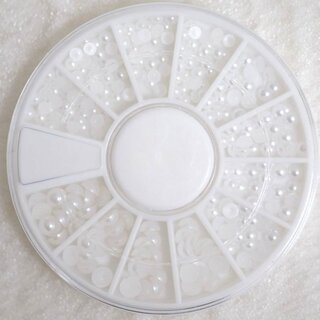 Halbperlen weiß im Rondell