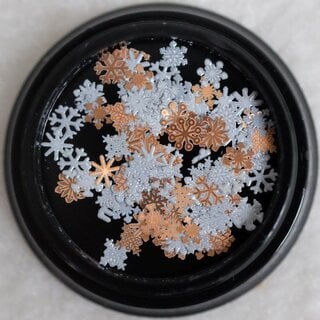Nailart Inlay Schneeflocken - weiß & rose