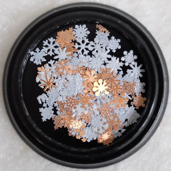 MPK Nails® Nailart Inlay Schneeflocken - weiß & rose