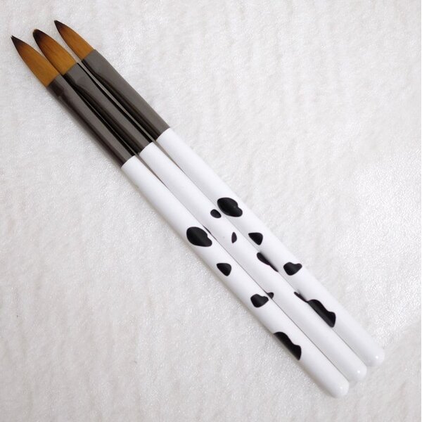 MPK Nails® Acrylpinsel im 3er Set, Kuhdesign