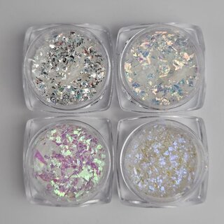 4x Nail Art Flakes mit Farbwechsel im Set