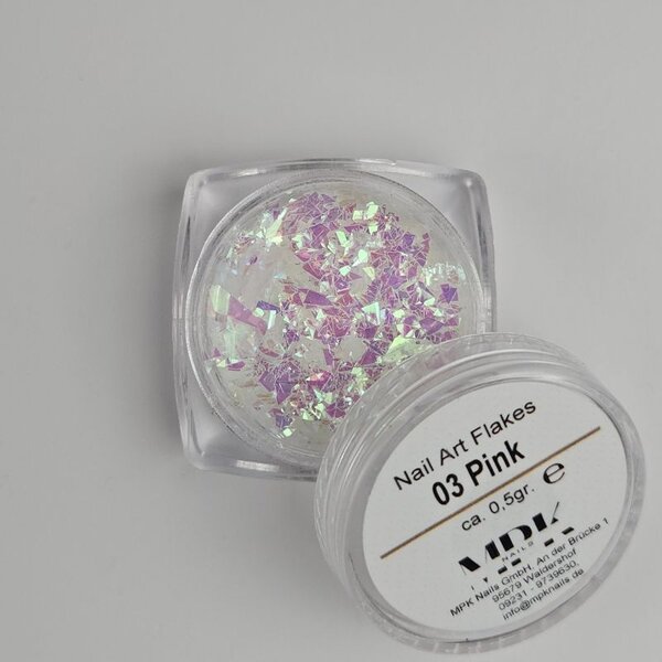 MPK Nails® Nail Art Flakes mit Farbwechsel 03) Pink