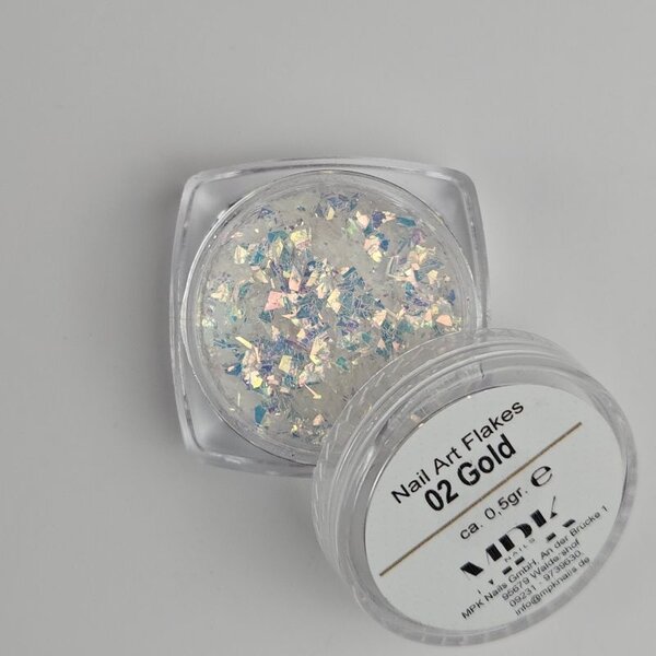 MPK Nails® Nail Art Flakes mit Farbwechsel 02) Gold