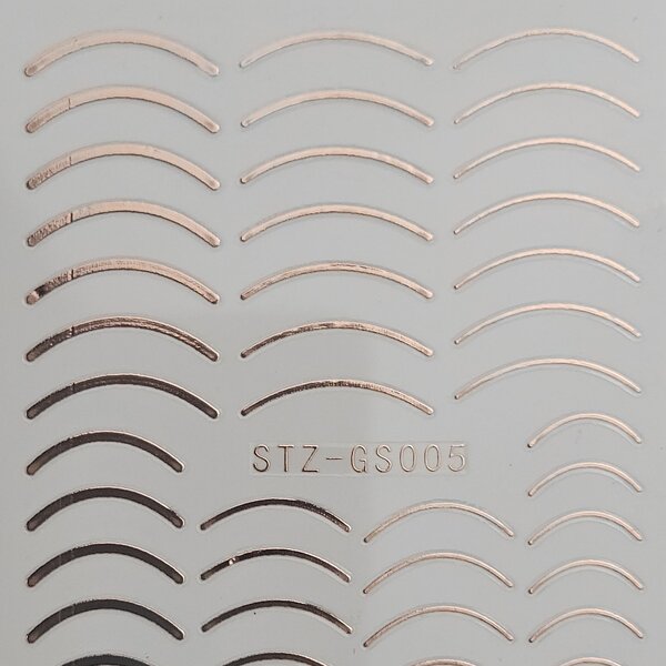 Metallic Nail Sticker Stripes rosegold - gebogen