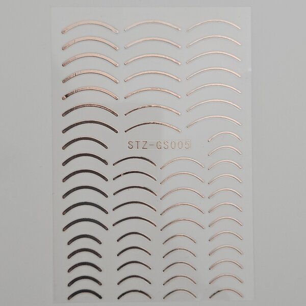 Metallic Nail Sticker Stripes rosegold - gebogen