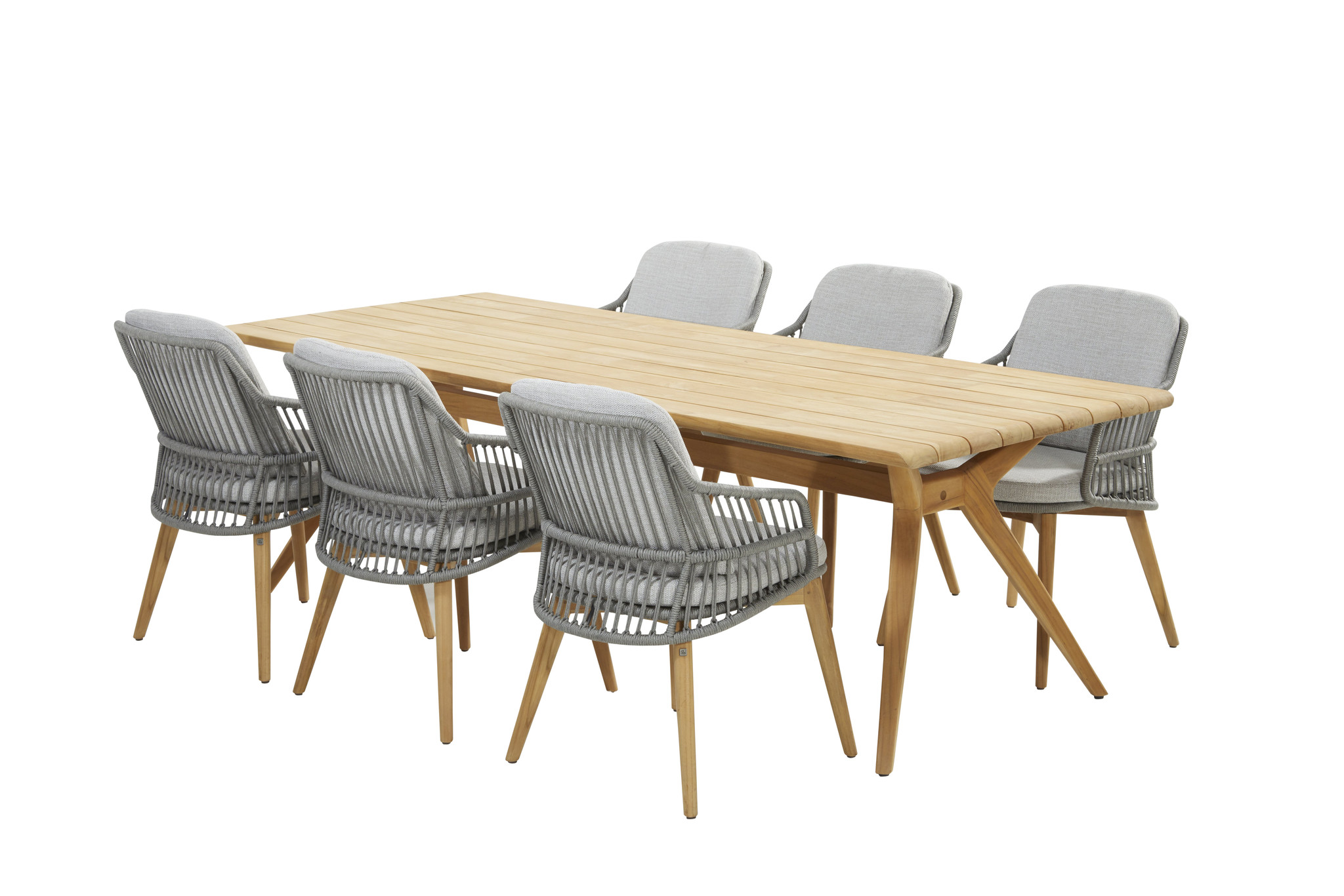 Sempre dining set teak with Belair table