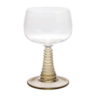HKliving Wine glass with turned leg - green