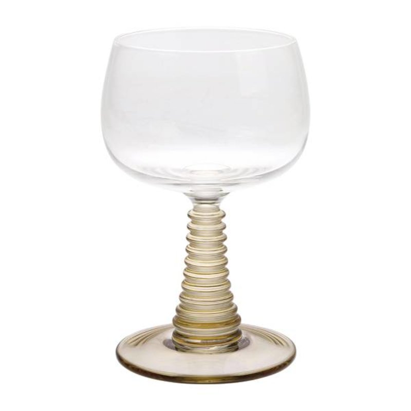 HKliving-collectie Wine glass with turned leg - green