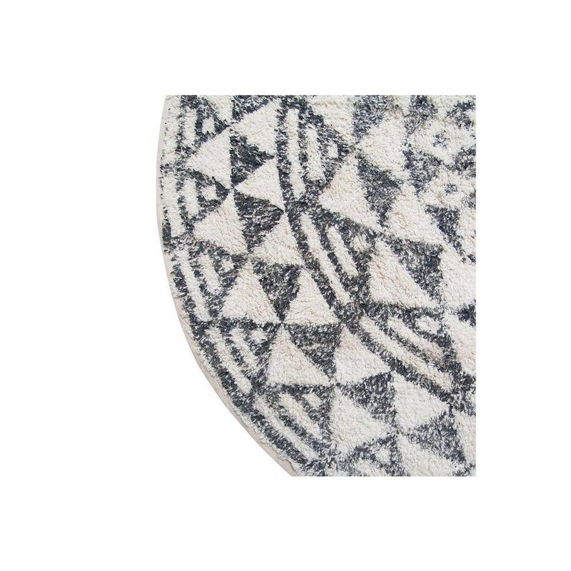 HKliving-collectie Bath mat round black and white pattern (dia 80)