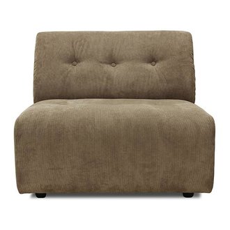HKLIVING Vint bank element B - middenstuk - corduroy crème bruin