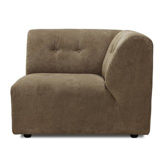 HKLIVING Vint bank element C - hoekonderdeel rechts - corduroy bruin