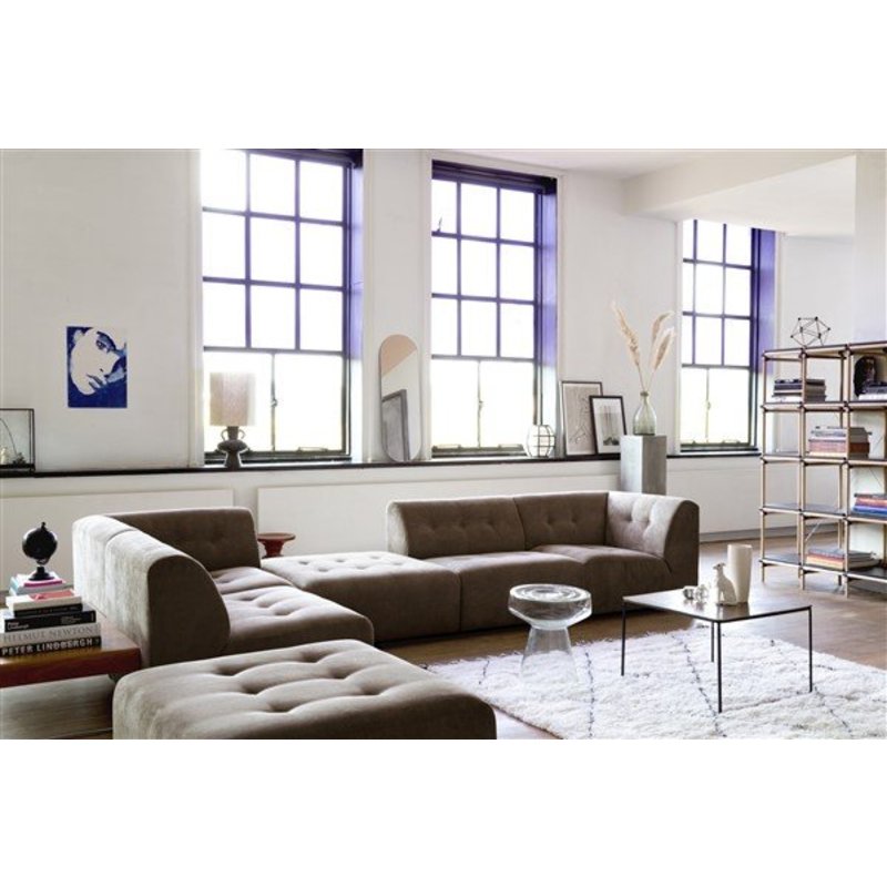 HKliving-collectie vint couch: element hocker, corduroy rib, brown
