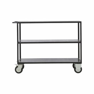 House Doctor Zwart metalen trolley -laag model-