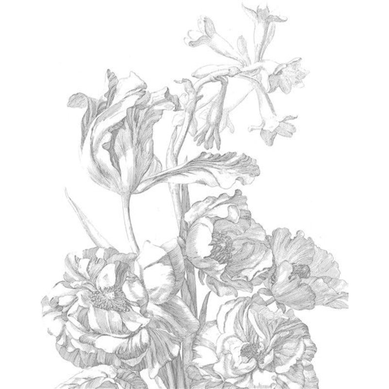 KEK Amsterdam-collectie Behangpaneel Engraved Flowers
