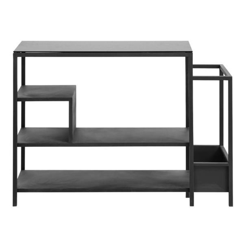 Nordal-collectie Iron shoe rack with black shelf