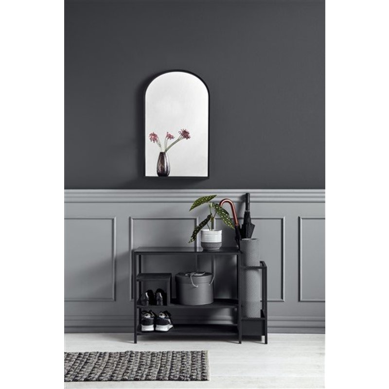 Nordal-collectie Iron shoe rack with black shelf