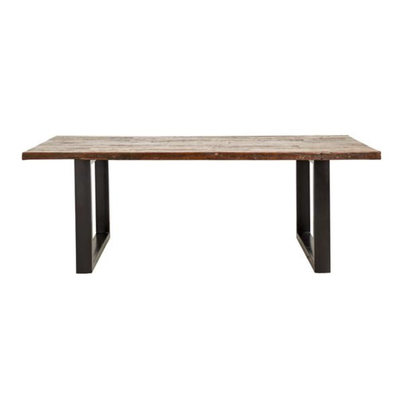 Nordal-collectie Iron table w/wooden top, raw