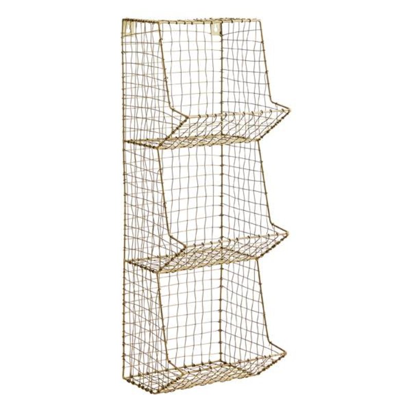 Madam Stoltz-collectie Ant.brass, wire mesh, iron, 3 tier