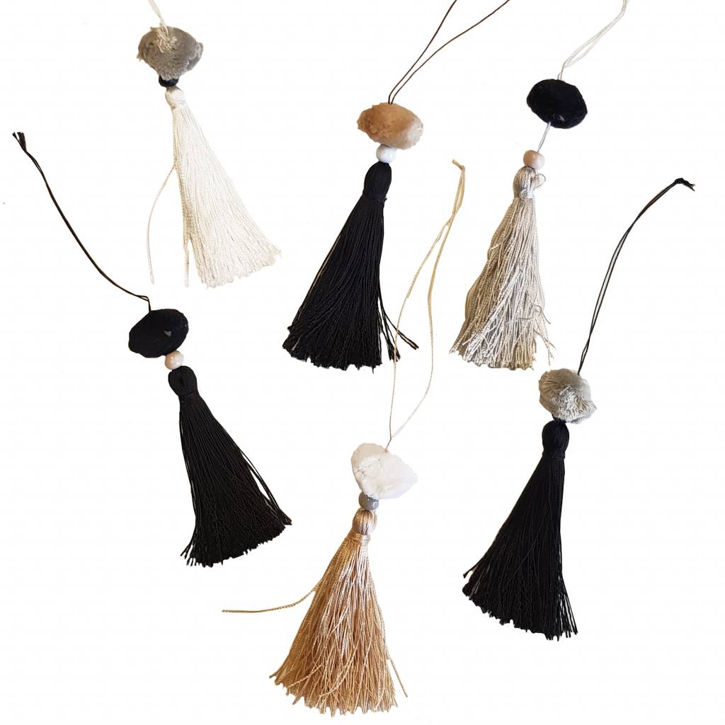 E|L by DEENS.NL-collectie Tassels TEUNTJE zwart-wit-grijs 32346133265