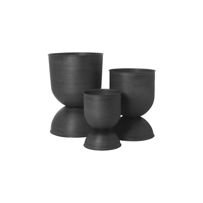 ferm LIVING-collectie Hourglass Pot - Medium - Black/Dark Grey