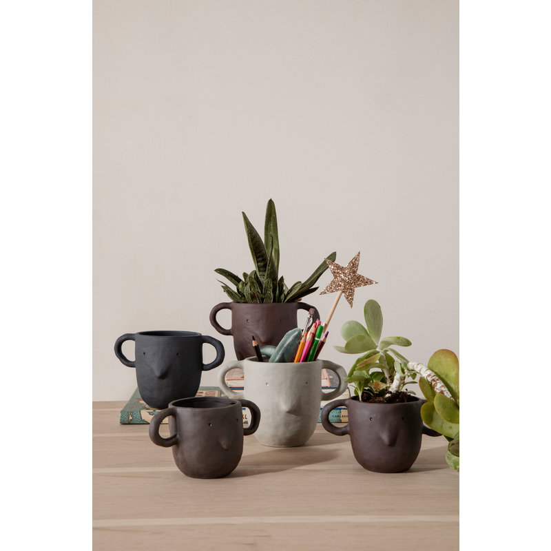 ferm LIVING-collectie Bloempot Mus roodbruin 9 cm