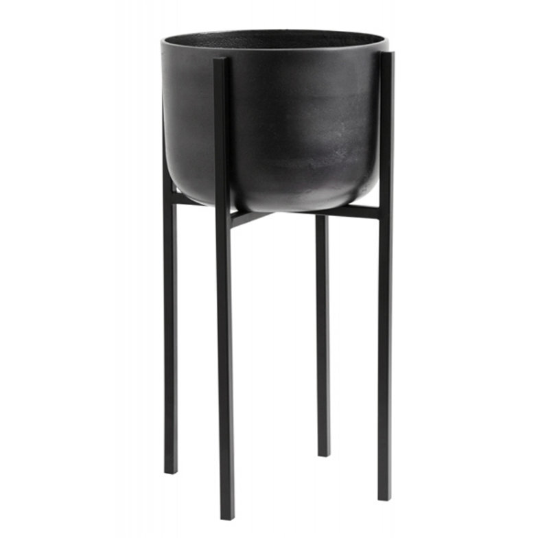 Nordal-collectie Planter on stand, medium, black oxidized