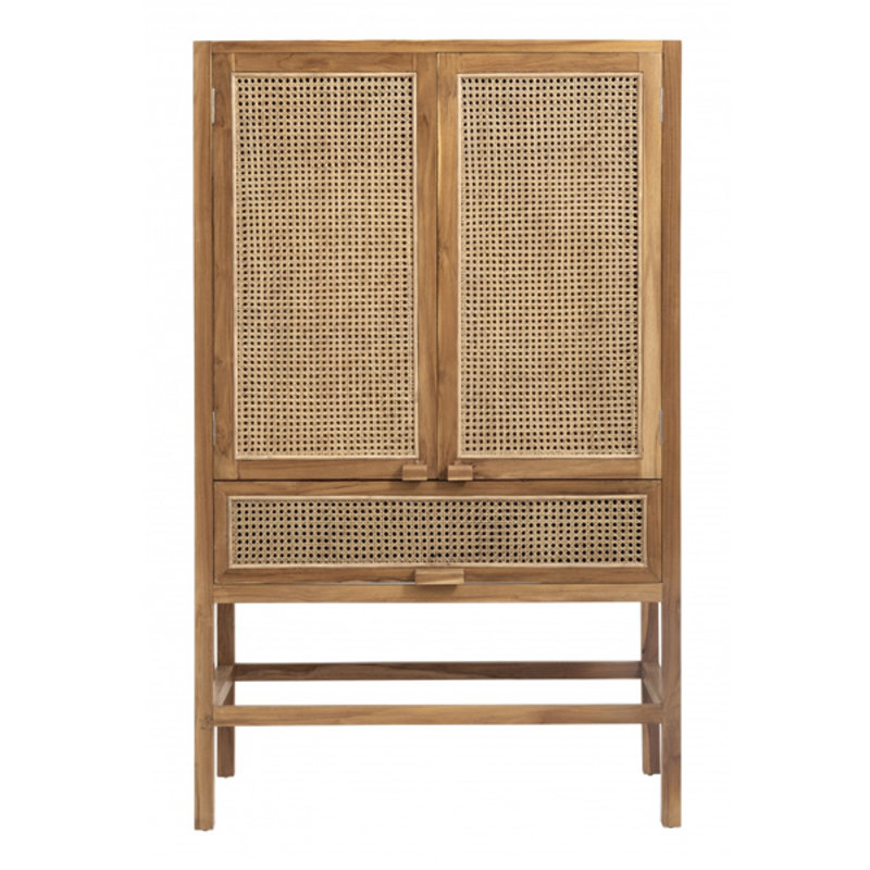 Nordal-collectie Cabinet, teak, open mesh weaving