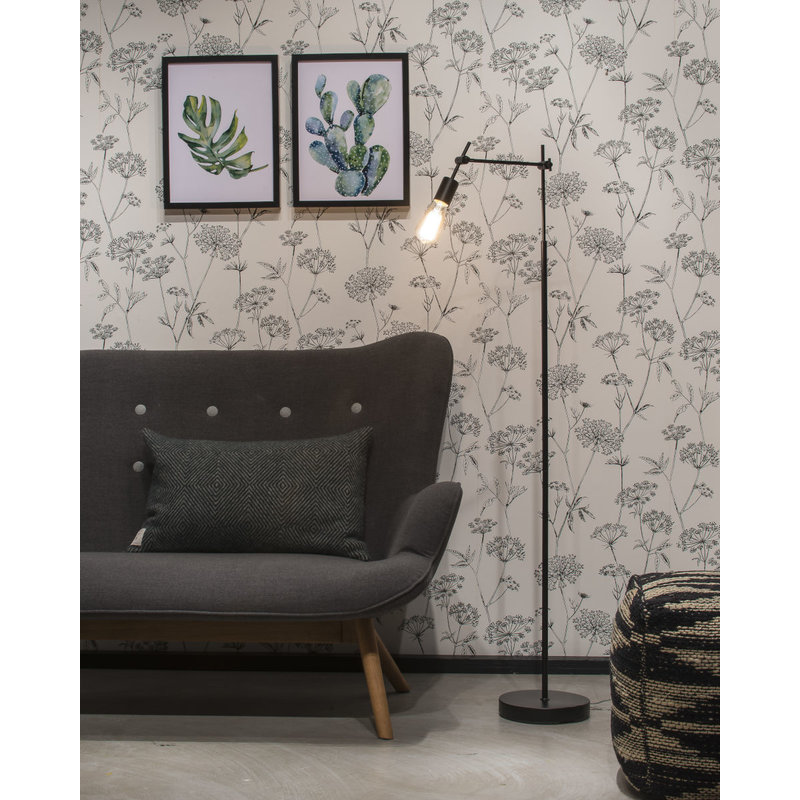 it's about RoMi-collectie Vloerlamp ijzer Sheffield verstelbaar, zwart