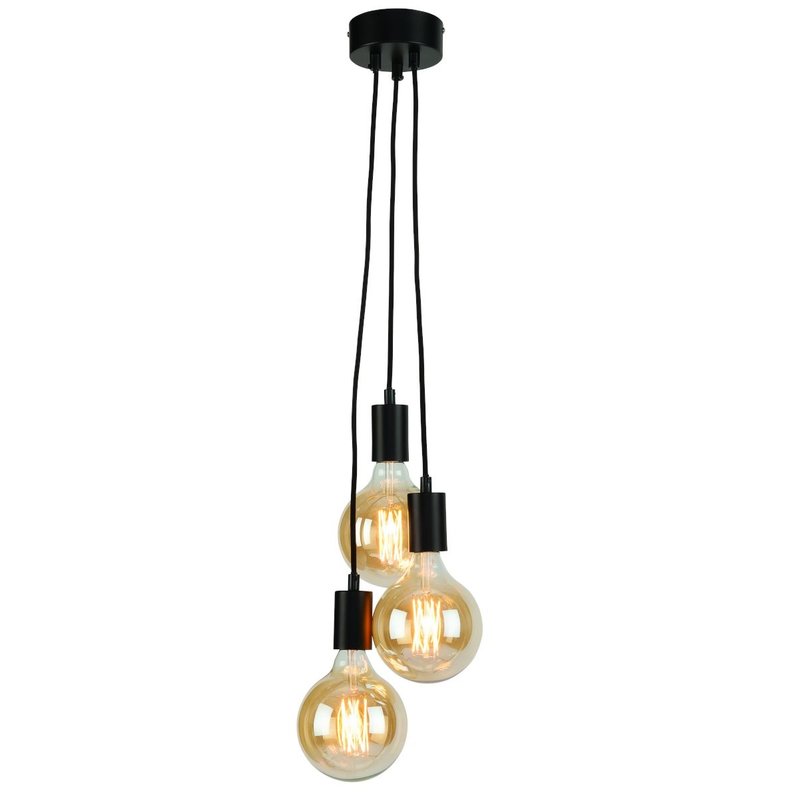it's about RoMi-collectie Hanging system Oslo/3 lampen textile wire 150cm black