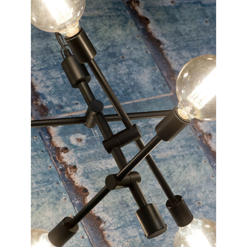 it's about RoMi-collectie Hanging lamp iron Nashville 6-arm, black