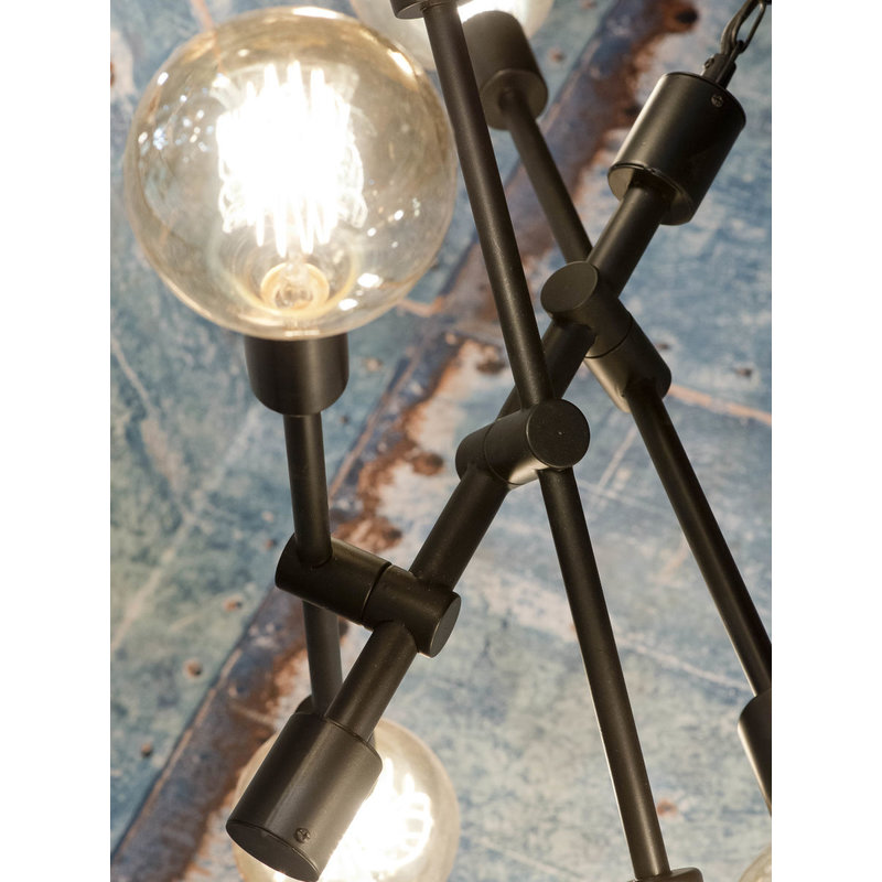 it's about RoMi-collectie Hanging lamp iron Nashville 6-arm, black