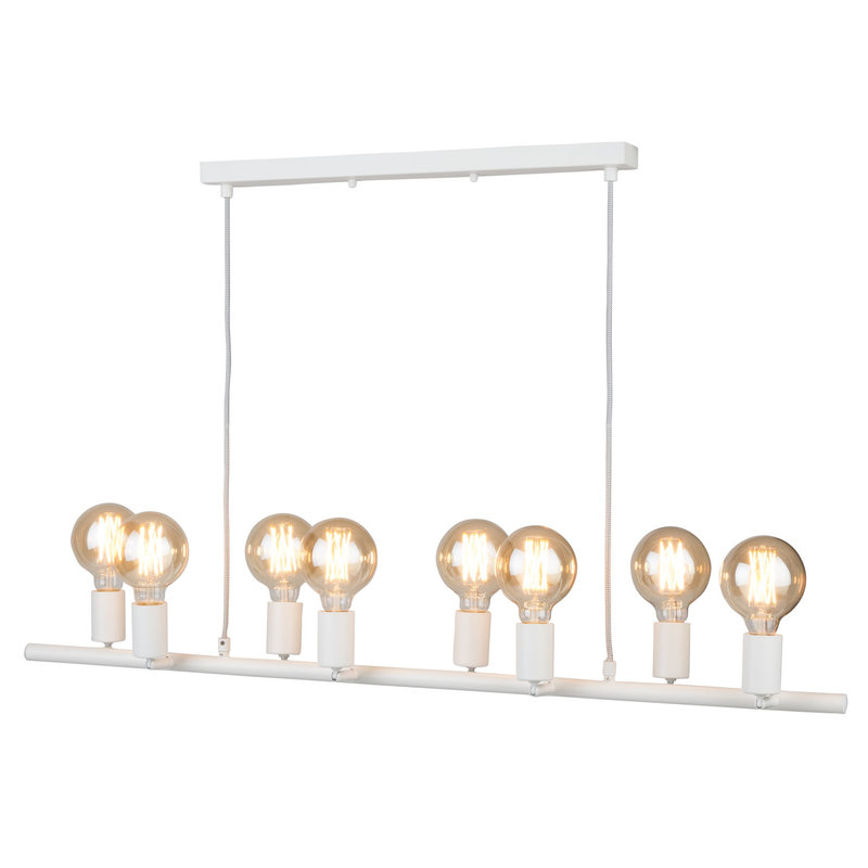 it's about RoMi-collectie Hanging lamp iron Miami 8-arm, white