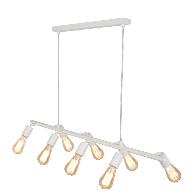 it's about RoMi-collectie Hanging lamp iron Miami 8-arm, white