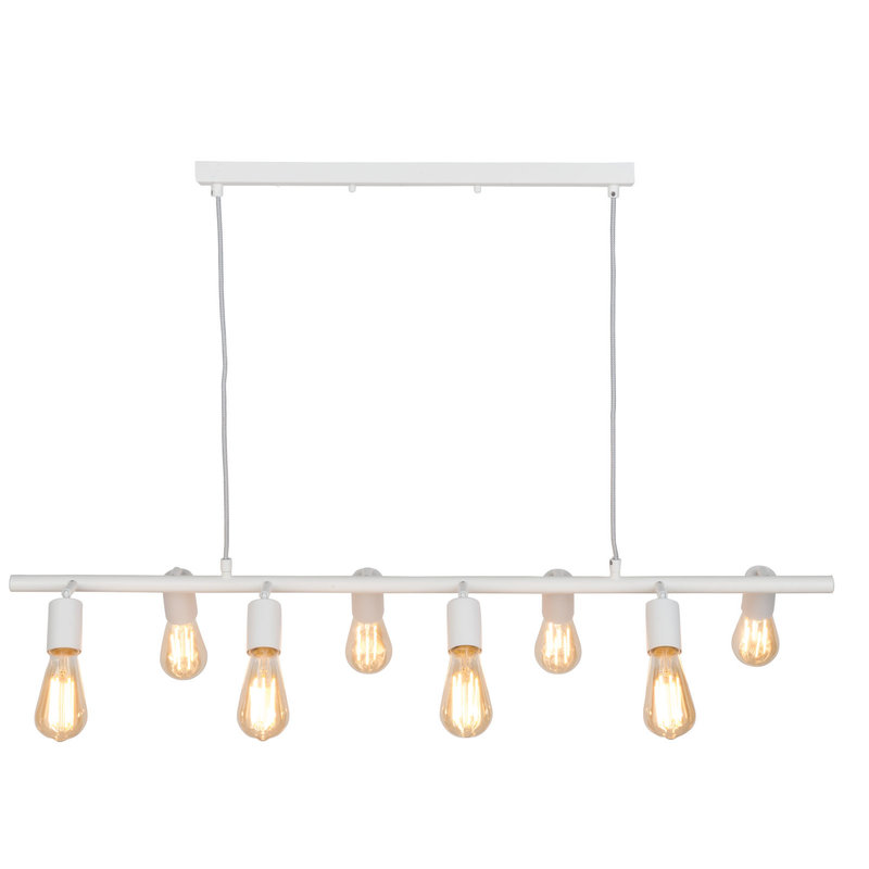 it's about RoMi-collectie Hanging lamp iron Miami 8-arm, white